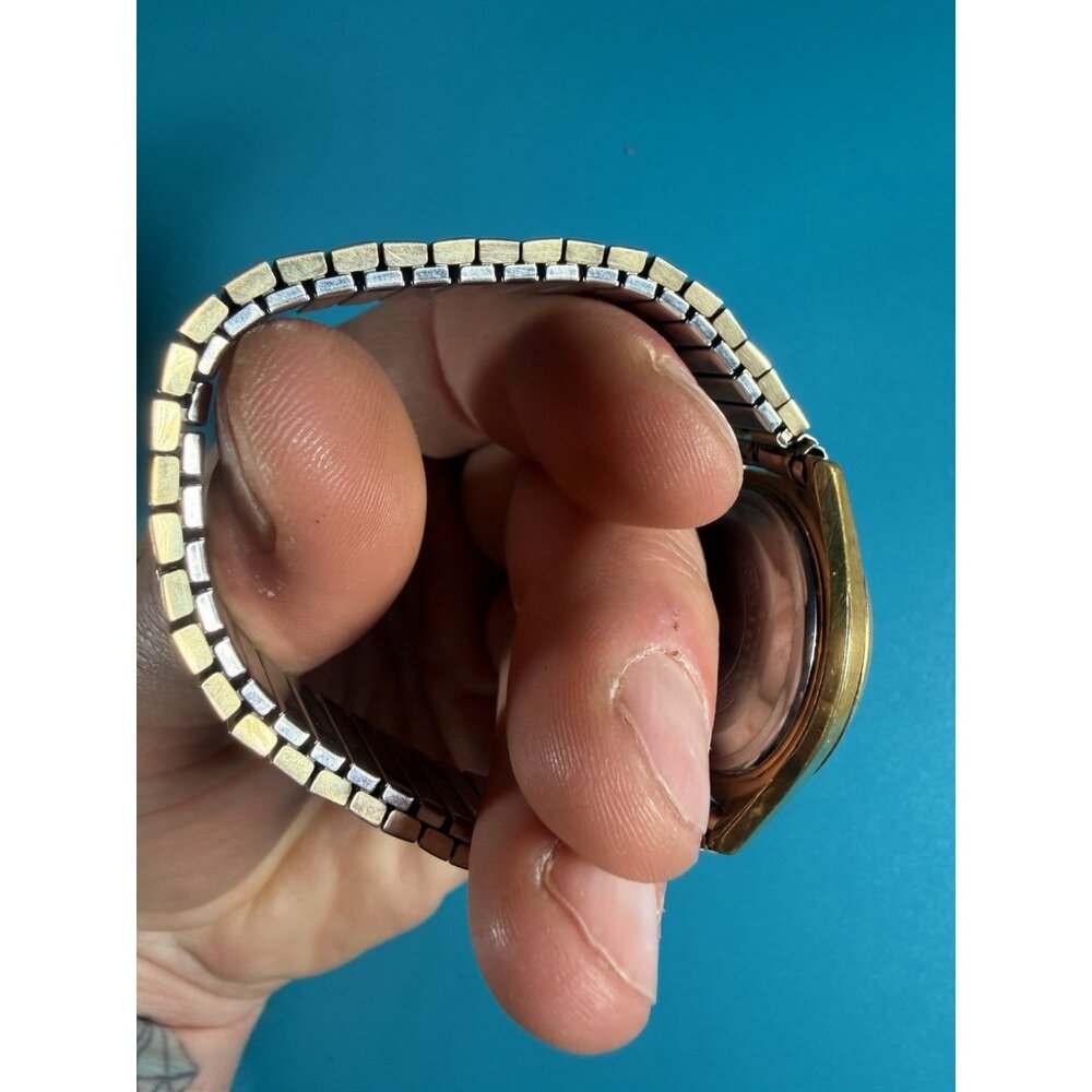 Vintage Seiko 5 23J Automatic Day Date Running Speidel USA 10K RGP Band - Picture 10 of 13